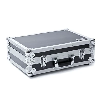 Abbildung von MUSIC STORE Mic Case 7, Holzgehäuse für 7 Mikrofone, Stabiles Design, Schnappverschlüsse, Ideal Mikros bis 18 cm, Inklusive Zubehörfach, Schwarz, 3,6 kg