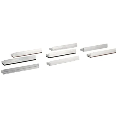 Abbildung von Heuer 115106 Schraubstockbacken/Schutzbacken Set 4 teilig rechtwinkelig, planparallel, integrierte Spezialmagnete, passend zu Schraubstock 140 mm Inhalt: Typ G, P, N, F
