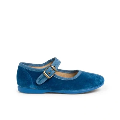 Abbildung von Pisamonas Terciopelo Hebilla Lauflernschuh für Kinder, Größe: 28, Azul azafata Schuhe