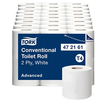 Abbildung von Tork Kleinrollen Toilettenpapier Weiß T4, Advanced, 2 lagig, 48 x 200 Blatt, 472161