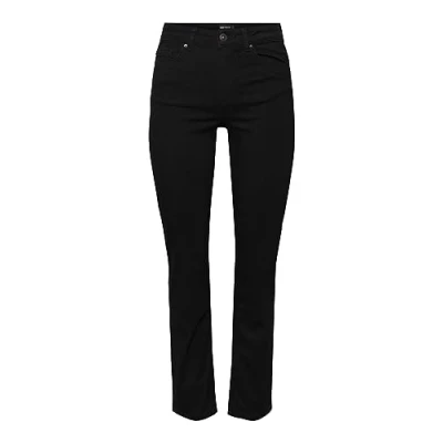 Abbildung von PIECES Damen Pcdelly Straight Mw Ankl Bl648 Noos Bc Hose, Black Denim, 30W / 30L EU