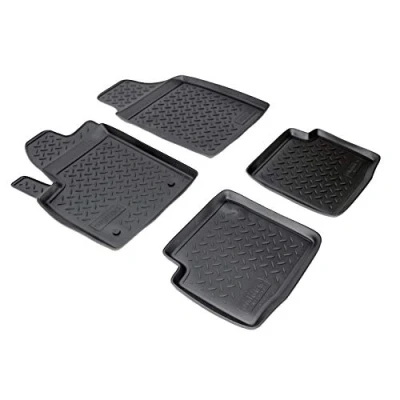 Abbildung von RECAMBO F 1880 Fußmattensatz Gummi vorne und hinten 4 schwarz Maßgefertigt FIAT: 500 Schrägheck, C Cabrio, ABARTH: 500C / 595C 695C Cabrio