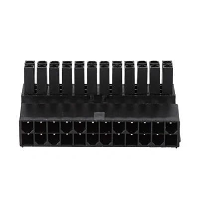 Abbildung von Netzteil, ATX 24Pin Buchse auf 24 Pin Stecker 90 Grad Netzteil Motherboard Computeranschlüsse, Netzteilanschlussadapter für Desktop PC