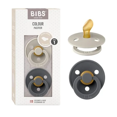 Abbildung von BIBS Colour Schnuller 2er Pack Latex Gr.1, Sand/Iron
