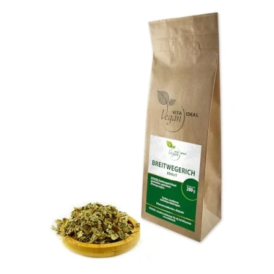 Abbildung von VITA IDEAL Vegan® BREITWEGERICH Kraut 300g geschnitten Plantago major BREITWEGERICHKRAUT Breit Wegerich Kräuter Tee &amp; Aufguss, ohne Zusatzstoffe.