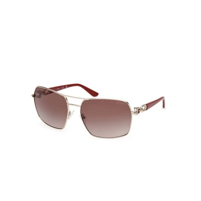 Abbildung von Guess Sonnenbrille goldcoloured/gradient brown, Damen, Größe: 63, Gold coloured/gradient brown