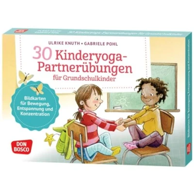 Abbildung von 30 Kinderyoga Partnerübungen für Grundschul Kinder: Bildkarten Bewegung, Entspannung und Konzentration in Klassenzimmer Gruppenraum. ... innere Balance. Ideen auf Bildkarten)