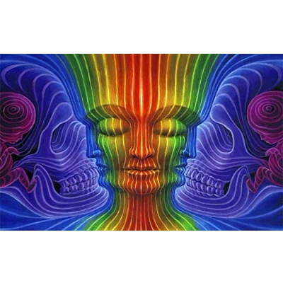 Abbildung von JWJQTLD Leinwanddruck Trippy Alex Gray Abstrakte Wandkunst Leinwand Malerei Poster Und Druckbilder Wohnzimmer Dekoration Wohnkultur, 70X100Cm Ohne Rahmen