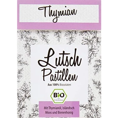 Abbildung von Aries Bio Thymian Lutschpastillen Halsbonbons mit Isländisch Moos Extrakt und Thymianöl 30g
