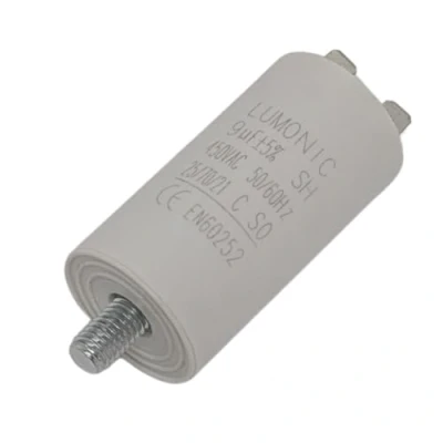 Abbildung von Lumonic Anlaufkondensator mit Stecker 6,3x0,8mm I 9µF 450V 30x60mm 9uF Motorkondensator Kunststoffgehäuse Betriebskondensator für Pumpen