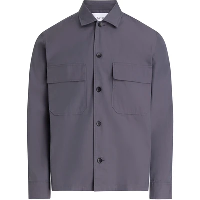 Abbildung von Calvin Klein Big&amp;Tall Langarmhemd BT_COTTON NYLON OVERSHIRT mit Knopfleiste