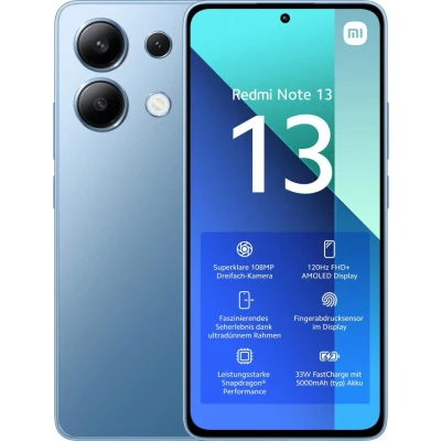 Abbildung von Xiaomi Redmi Note 13 4G 8GB/256GB Blau mit o2 Vertrag unbegrenzt telefonieren + 6000 MB