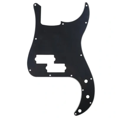 Abbildung von Musiclily 13 Löcher Precision Bass Pickguard P Schlagbrett für 4 Saiter Fender American/Mexican Standard Bass,3 lagig Schwarz