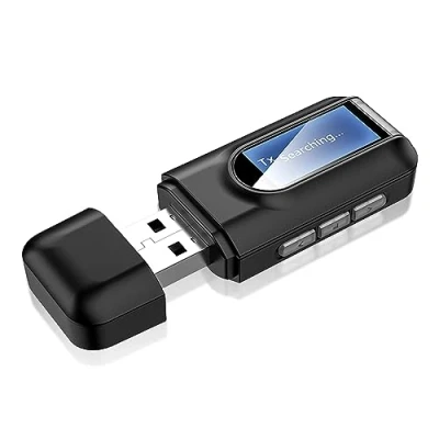 Abbildung von Bluetooth Adapter Audio 5.0: Nizirioo 2 in 1 Wireless Sender mit 3,5mm Klinke, USB Transmitter für Auto TV PC Musik Headset Lautsprecher, Plug und Play