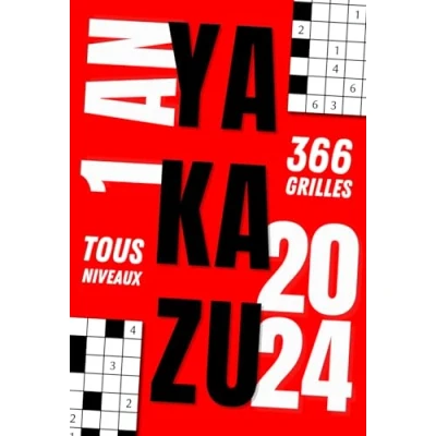 Abbildung von yakazu 2024, 1 grille par jour : 366 grilles de pour adulte, 4 niveaux difficulté, format moyen
