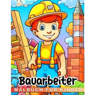 Abbildung von Bauarbeiter Malbuch für Kinder: Ideal Jungen und Kinder im Alter von 3 6 12 Jahren, enthält dieses Buch 30 Seiten mit Konstrukteur Illustrationen ... Entspannen. Perfekt als Wichtelgeschenk.