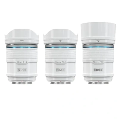 Abbildung von SIRUI Sniper F1.2 Autofokus Objektiv Set, 23 mm, 33 56 Weitwinkel APS C Kamera (AS 3S EW, E Mount, weiß)