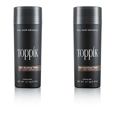 Abbildung von TOPPIK Haarstyling Set 2 x 27,5 g. Haarverdichter Streuhaar Schütthaar Hair Fibers Microhairs Sparangebot!, Haarpuder
