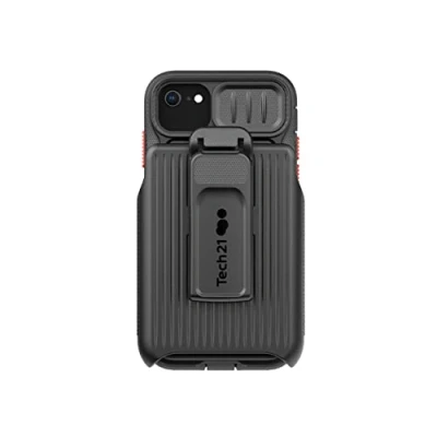 Abbildung von tech21 Evo Max für iPhone SE 2022 Ultra schützende und robuste Handyhülle mit Holster 6 m Multi Drop Schutz, Schwarz