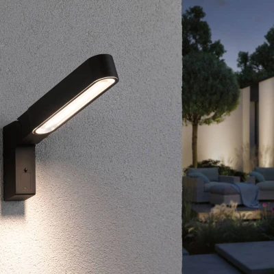 Abbildung von Paulmann LED Außen Wandleuchte &quot;House Ito 47x301mm 3000K 6W 450lm 230V 65 Anthrazit Metall Kunststoff&quot;, 1 flammig, Bewegungsmelder Vertikale Ausrichtung IP44