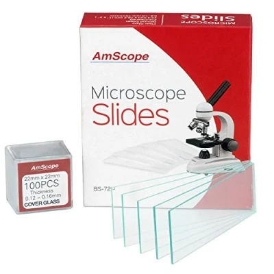 Abbildung von AmScope BS 72P 100S 22 72 Vorgereinigter Blindmikroskop Objektträger mit 100 Quadratischem 22mm x Deckglas