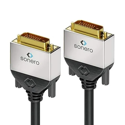 Abbildung von Sonero DVI Kabel Premium, 2 m, Dual Link, Stecker/Stecker (24+1), schwarz