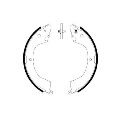 Abbildung von BOSCH 0 986 487 684 Bremsbacken 270 53 MITSUBISHI: L200 / Triton V Pickup, III Pickup