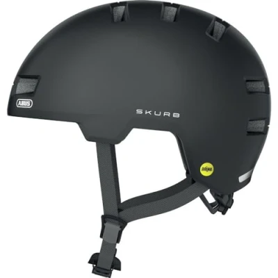 Abbildung von ABUS Stadthelm Skurb MIPS Fahrradhelm mit zusätzlichem Aufprallschutz zum Skaten, BMX Fahren oder Longboarden Schwarz Matt, Größe S