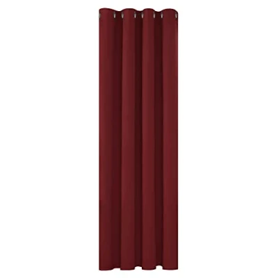 Abbildung von Deconovo Blickdichte Gardinen Vorhang Blickdicht Ösenvorhang Fenstervorhang, 160x132 cm(HöhexBreite), Rot, 1 Stück