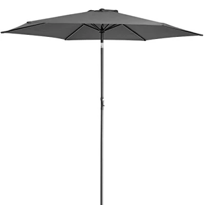 Abbildung von Kingsleeve® Sonnenschirm 300cm UV Schutz 80+ Abdeckung Kurbel Knickbar Alu Rund Balkon Terrasse Garten Balkonschirm Kurbelschirm Marktschirm Anthrazit