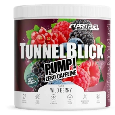 Abbildung von Pump Booster3 ohne Koffein WILD BERRY 440g innovative Formel aus Aminosäuren und Pflanzenextrakten hochdosierter Pre Workout koffeinfrei Made in Germany 100% vegan