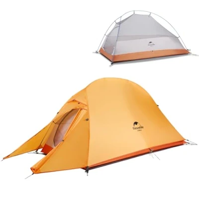 Abbildung von Naturehike Cloud up 1 Person Rucksack Zelt Leichtes Camping Wandern Kuppel für Mann(Orange Upgrade 210T)