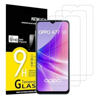 Abbildung von NEW&#039;C 3 Stück, Panzer Schutz Glas für OPPO A77 5G, A57 4G, A57s, Frei von Kratzern, 9H Härte, HD Displayschutzfolie, 0.33mm Ultra klar, Ultrabeständig