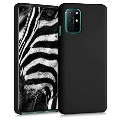 Abbildung von kwmobile Hülle kompatibel mit OnePlus 8T Silikon Handy Case Handyhülle weiche Oberfläche kabelloses Laden Schwarz