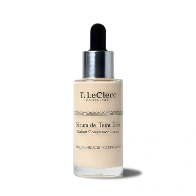 Abbildung von T.LeClerc Anti Aging Serum Nr. 1 Elfenbein flüssige Foundation Pflege, leuchtender &amp; einheitlicher Teint, zweite Haut, Hyaluronsäure, 30 ml