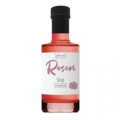 Abbildung von BIO Rosenblüten Sirup 200ml Genüssle Rosensirup vom Bodensee Rosen aus echten heimischen natürlich ohne Zusatzstoffe
