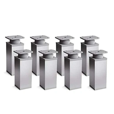 Abbildung von sossai® Möbelfuß Design Möbelfüße, 4er &amp; 8er Set, höhenverstellbar MFV1, Farbe: Alumin, (8 St), Aluminium