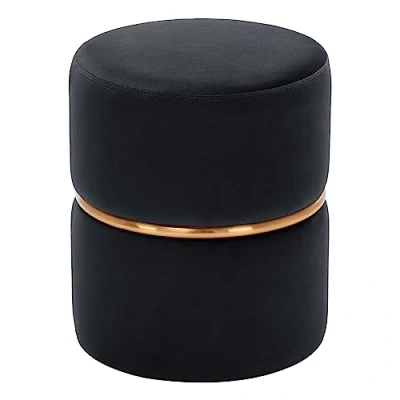 Abbildung von Duhome Hocker, Sitzhocker Rund Samt Stoff Polsterhocker Schminkhocker edles Design Farbauswahl