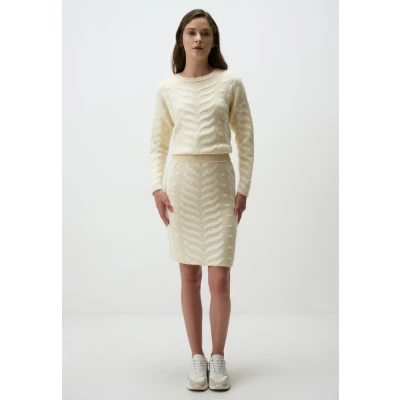 Abbildung von Jimmy Key Textured Bleistiftrock, Damen, Größe: 36, Light yellow