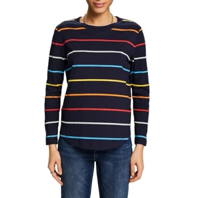 Abbildung von Esprit Striped Langarmshirt, Damen, Größe: 36, Navy