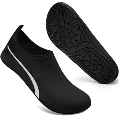 Abbildung von Mabove Badeschuhe Wasserschuhe Schwimmschuhe Herren Damen Strandschuhe Aquaschuhe Barfussschuhe Neopren Surfschuhe(LZ Schwarz,40/41 EU)
