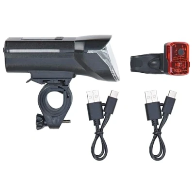 Abbildung von PROPHETE LED Akku Beleuchtungsset 100 LUX Scheinwerfer &amp; Rücklicht, StVZO zugelassen, USB C aufladbar, Wasserdicht IPX4, 3 Leuchtstufen, Ideal für Fahrrad E Bike