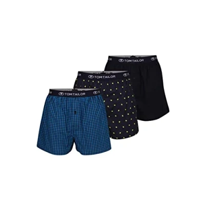 Abbildung von TOM Tailor 3 PACK Boxershorts, Herren, Größe: Large, Dark blue/black