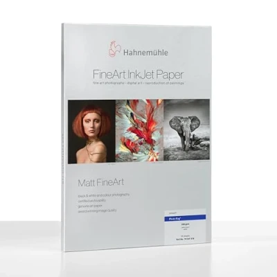 Abbildung von Hahnemühle 10641618 Digital FineArt Photo Rag Papier, 308 g/m², DIN A3, 297 x 420 mm, weiß
