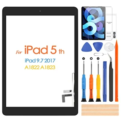 Abbildung von ARSSLY Touchscreen für iPad 2017 A1822 A1823 Digitizer Bildschirm 5 9,7 Zoll Ersatz 5th mit Werkzeugen (mit Home Taste, kein LCD Display, Schwarz)