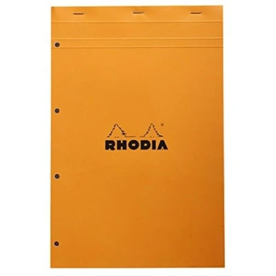 Abbildung von Rhodia 20200C Notizblock (kariert, DIN A4, 21 x 29,7 cm, mikroperforiert, 80 Blatt) 1 Stück orange