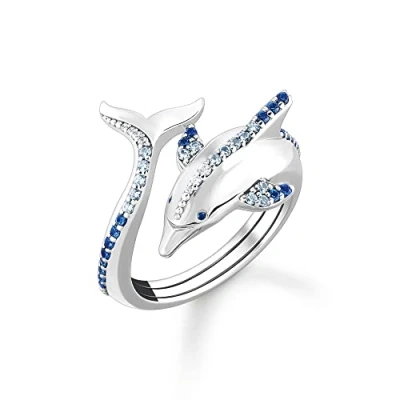 Abbildung von THOMAS SABO Silberring Delfin mit Blauen Steinen