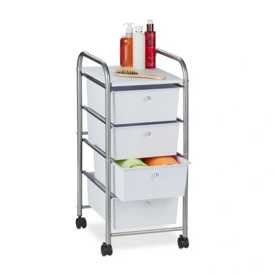 Abbildung von relaxdays Rollwagen Badrollwagen mit 4 Schubladen, Silber