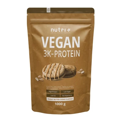 Abbildung von nutri+ Veganes Protein Pulver 3k Peanutbutter Cookie 1kg 1000 g