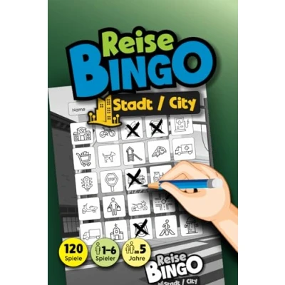 Abbildung von REISE BINGO &quot;Stadt und City&quot;: DAS Reisespiel gegen Langweile als Beschäftigung bei Autofahrten, Reisen, Urlauben Städte Touren 120 Spiele für Kinder ab 5 Jahre